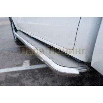 Пороги труба d63 с листом (вариант 3) РусСталь для Toyota Hilux 2020-