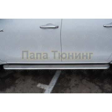 Пороги труба d42 с листом (вариант 3) РусСталь для Toyota Hilux 2020-