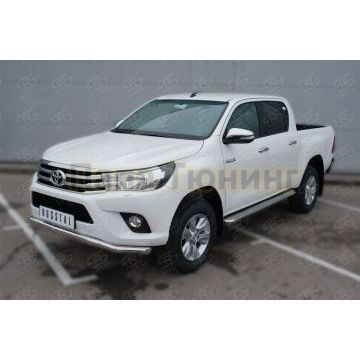 Пороги труба d42 с листом (вариант 3) РусСталь для Toyota Hilux 2020-