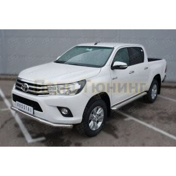 Пороги труба d42 с листом (вариант 2) РусСталь для Toyota Hilux 2020-