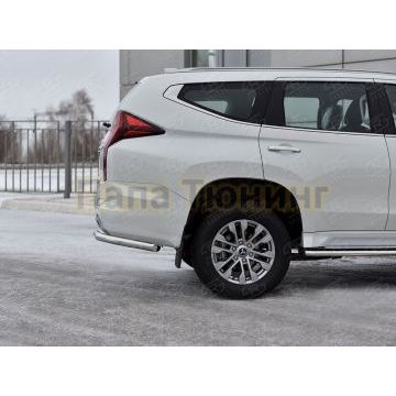 Защита заднего бампера уголки d57 секции РусСталь для Mitsubishi Pajero Sport 2021-