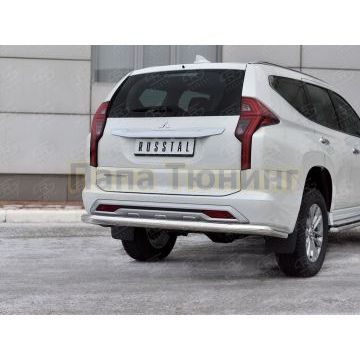 Защита заднего бампера d76 секции РусСталь для Mitsubishi Pajero Sport 2021-