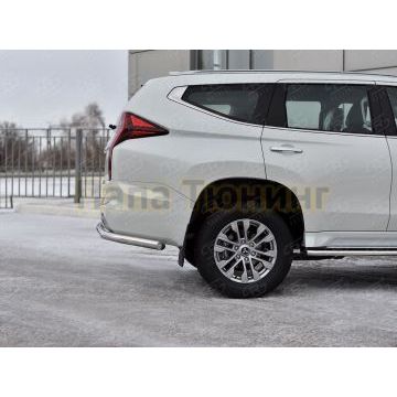 Защита заднего бампера d76 секции РусСталь для Mitsubishi Pajero Sport 2021-