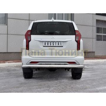 Защита заднего бампера d76 секции РусСталь для Mitsubishi Pajero Sport 2021-