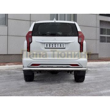 Защита заднего бампера d57 секции РусСталь для Mitsubishi Pajero Sport 2021-