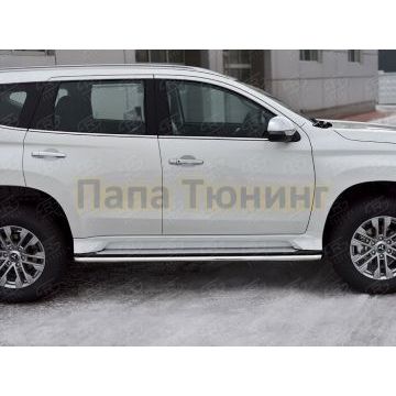 Защита порогов d42 РусСталь для Mitsubishi Pajero Sport 2021-