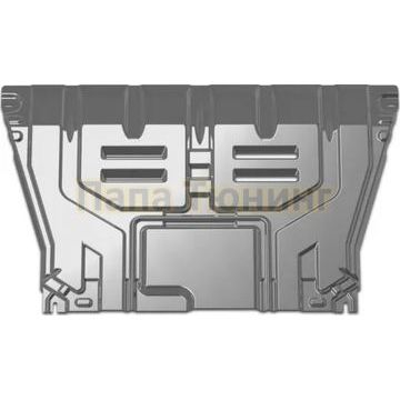 Защита картера + КПП Алюминий АвтоБРОНЯ для Kia Seltos, V - 2.0; полный привод/1.6 (123 л.с.); передний привод 2019-/Kia Soul, V - 1.6; 1.6T; 2.0 2019-