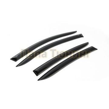 Дефлекторы окон RIVAL листовой ПММА 4шт.для Skoda Octavia A8 лифтбек без хром. молдинга по краю двери 2020-