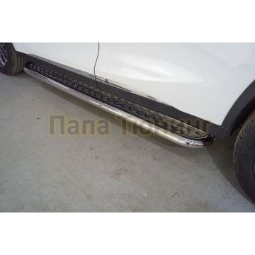 Пороги с площадкой 60,3 мм ТСС для Exeed TXL 1.6L Turbo 4WD 2021- (не подходят на комплектацию FL2)