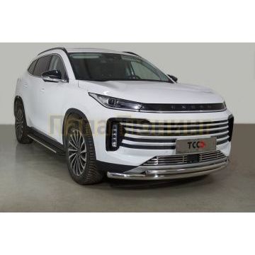 Защита передняя нижняя (двойная) 60,3/42,4 мм ТСС для Exeed TXL 1.6L Turbo 4WD 2021- (не подходят на комплектацию FL2)