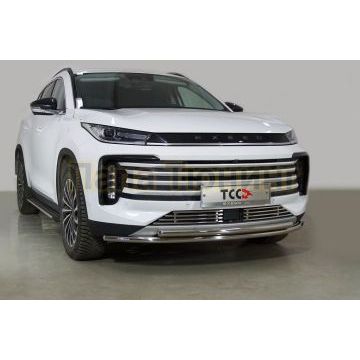 Защита передняя нижняя (двойная) 42,4/42,4 мм ТСС для Exeed TXL 1.6L Turbo 4WD 2021- (не подходят на комплектацию FL2)