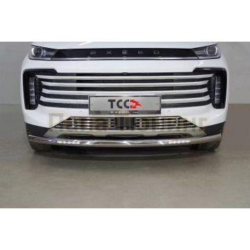 Защита передняя нижняя (с ДХО) 60,3 мм ТСС для Exeed TXL 1.6L Turbo 4WD 2021- (не подходят на комплектацию FL2)
