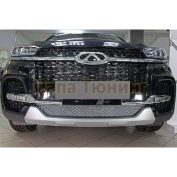 Защита радиатора Chery Tiggo 8 2020- chrome низ
