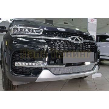 Защита радиатора Chery Tiggo 8 2020- chrome низ