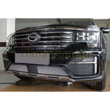 Защита радиатора GAC GS8 2016-2023 (GT) chrome низ с датчиком ACC