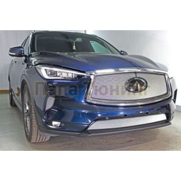 Защита радиатора Infiniti QX50 2021- chrome низ PPREMIUM