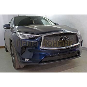 Защита радиатора Infiniti QX50 2021- black низ PPREMIUM