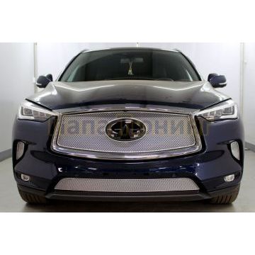 Защита радиатора Infiniti QX50 2021- chrome верх PPREMIUM