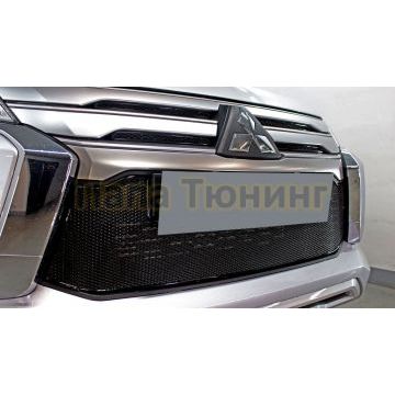 Защита радиатора Mitsubishi Pajero Sport 2021- black низ PREMIUM