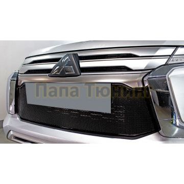 Защита радиатора Mitsubishi Pajero Sport 2021- black низ PREMIUM
