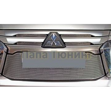 Защита радиатора Mitsubishi Pajero Sport 2021- chrome низ PREMIUM