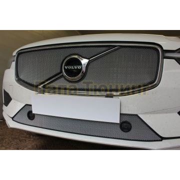 Защита радиатора Volvo XC60 2017- (R-Design) (2 части) chrome верх