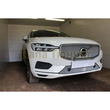 Защита радиатора Volvo XC60 2017- (R-Design) (2 части) chrome верх