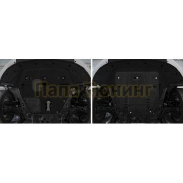 Защита картера + КПП Сталь AutoMax для Hyundai Santa Fe, V - 2.2d; 2.5; 3.5 2021-/Hyundai Tucson, V - 2.0 (150 л.с.), 2.0d 2021-/Kia Sorento, V - 2.2d; 2.5; 3.5 2020-/Kia Sportage V 2022-