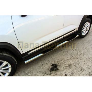 Защита порогов D76 с проступями Changan CS35 PLUS 2018-2023