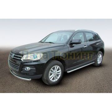 Защита штатного порога d57 труба Zotye T600 2013- Защита штатного порога d57 труба Zotye T600 2013-