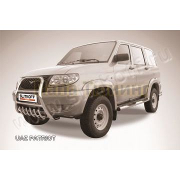 Кенгурятник d57 высокий с защитой картера UAZ PATRIOT 2005-2014 Кенгурятник d57 высокий с защитой картера UAZ PATRIOT 2005-2014