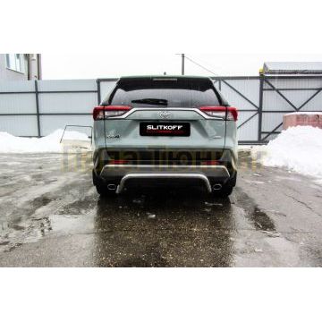 Защита заднего бампера D57 "cкоба" Toyota RAV-4 2018-