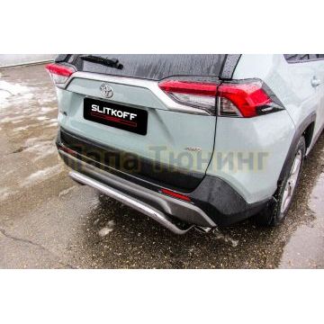 Защита заднего бампера D57 "cкоба" Toyota RAV-4 2018-