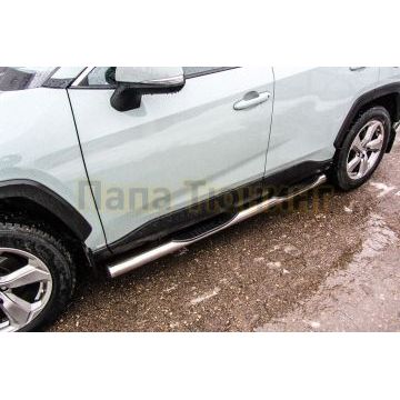 Защита порогов D76 с проступями Toyota RAV-4 2018-