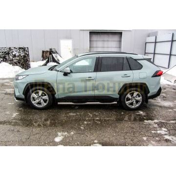 Защита порогов D76 с проступями Toyota RAV-4 2018-