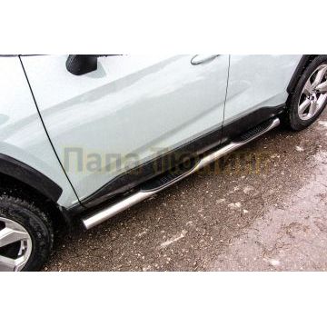 Защита порогов D76 с проступями Toyota RAV-4 2018-