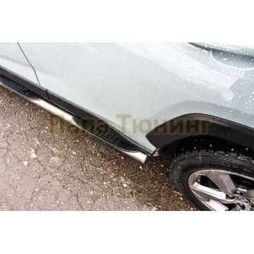 Защита порогов D76 с проступями Toyota RAV-4 2018-