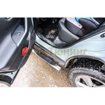 Защита порогов D76 с проступями Toyota RAV-4 2018-