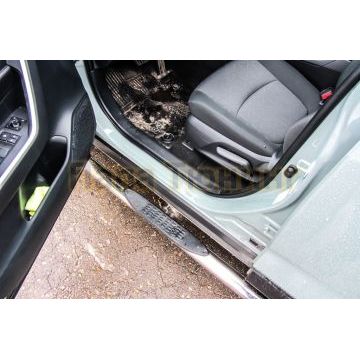 Защита порогов D76 с проступями Toyota RAV-4 2018-