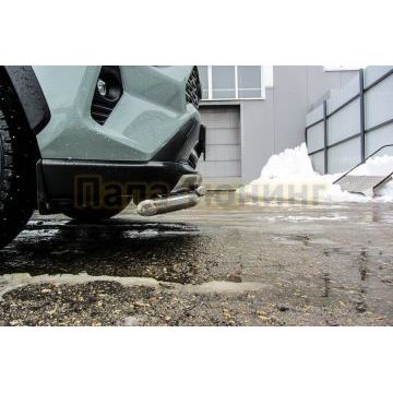 Защита переднего бампера D57+D42 двойная Toyota RAV-4 2018-