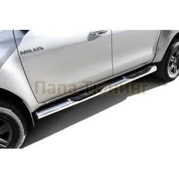 Защита порогов d76 с проступями Toyota HILUX 2020- Защита порогов d76 с проступями Toyota HILUX 2020-