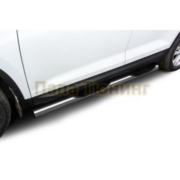 Защита порогов D76 с проступям Skoda Kodiaq 2016- Защита порогов D76 с проступям Skoda Kodiaq 2016-