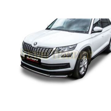 Защита переднего бампера D57+D4 Skoda Kodiaq 2016- Защита переднего бампера D57+D4 Skoda Kodiaq 2016-