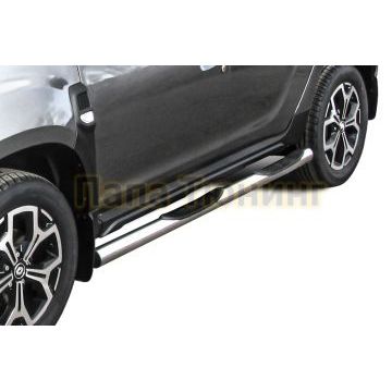 Защита порогов d76 с проступям Renault Duster 2021-