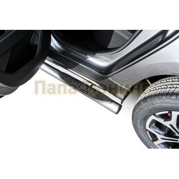 Защита порогов d76 с проступям Renault Duster 2021-