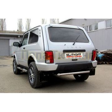 Защита заднего бампера d57 короткая Lada Niva 4x4 Urban 3D 2014-