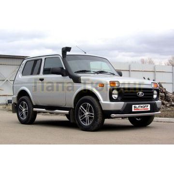 Защита переднего бампера d57 радиусная Lada Niva 4x4 Urban 3D 2014-