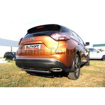 Защита заднего бампера d57 короткая Nissan MURANO 2014- Защита заднего бампера d57 короткая Nissan MURANO 2014-