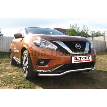 Защита переднего бампера d57 "волна" Nissan MURANO 2014- Защита переднего бампера d57 "волна" Nissan MURANO 2014-