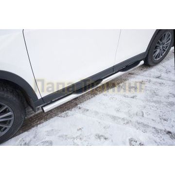 Защита порогов d76 с проступями Mazda CX-5 2017-